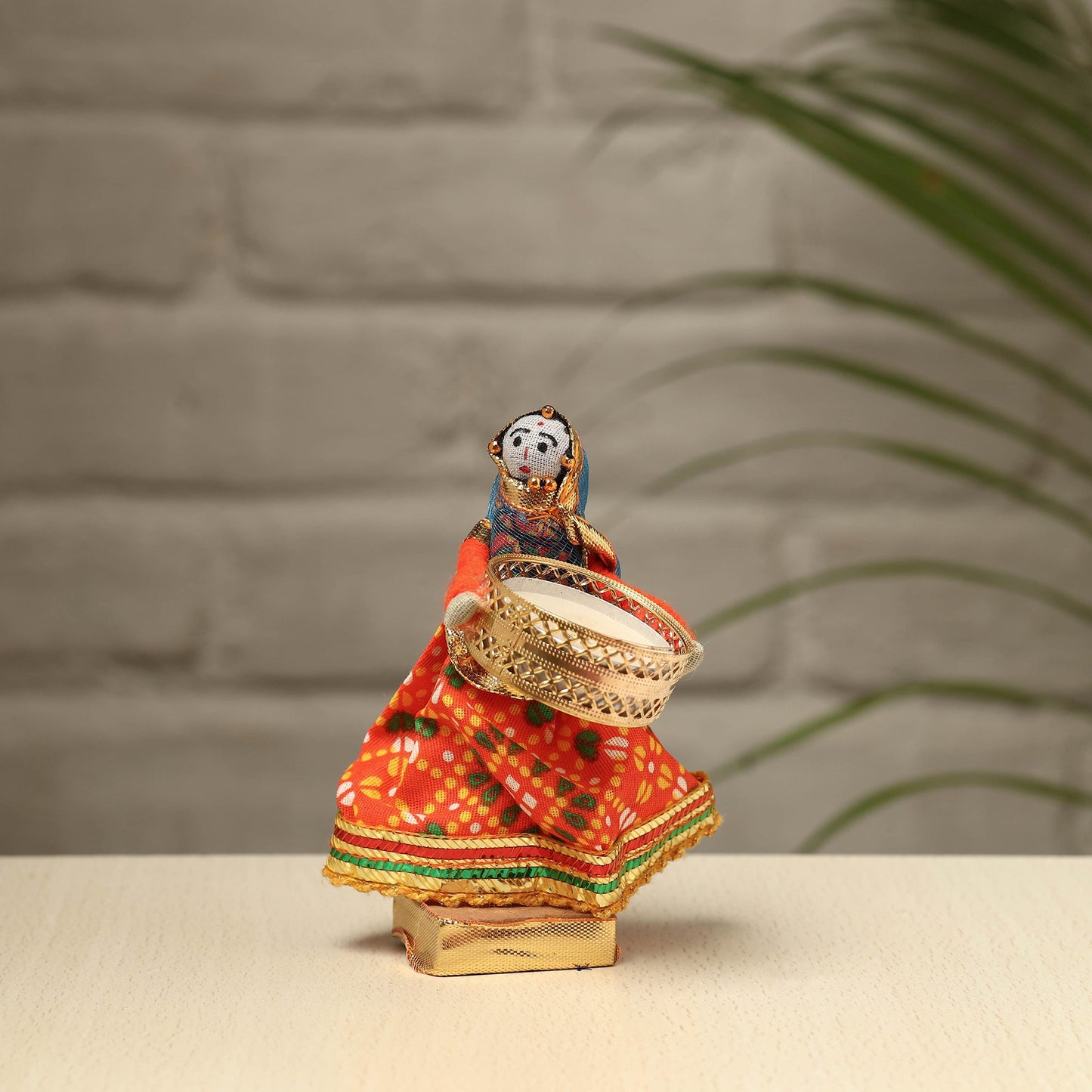  Rajasthani Puppet Couple Handmade Tealight Candle Holders (Set of 2) 