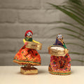  Rajasthani Puppet Couple Handmade Tealight Candle Holders (Set of 2) 