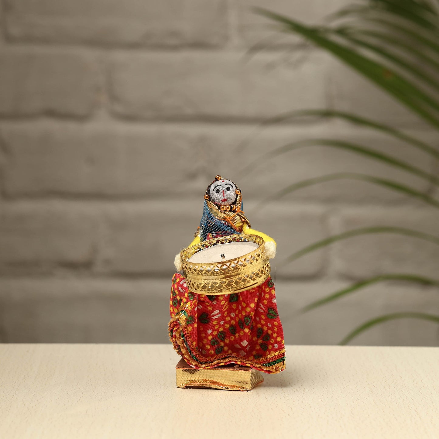  Rajasthani Puppet Couple Handmade Tealight Candle Holders (Set of 2) 