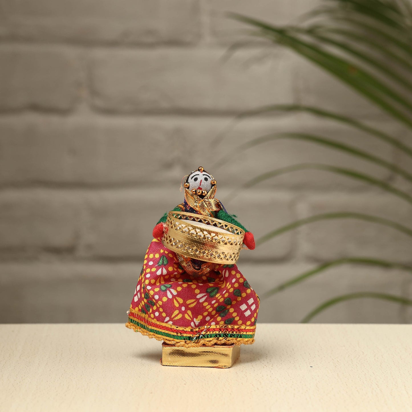  Rajasthani Puppet Couple Handmade Tealight Candle Holders (Set of 2) 