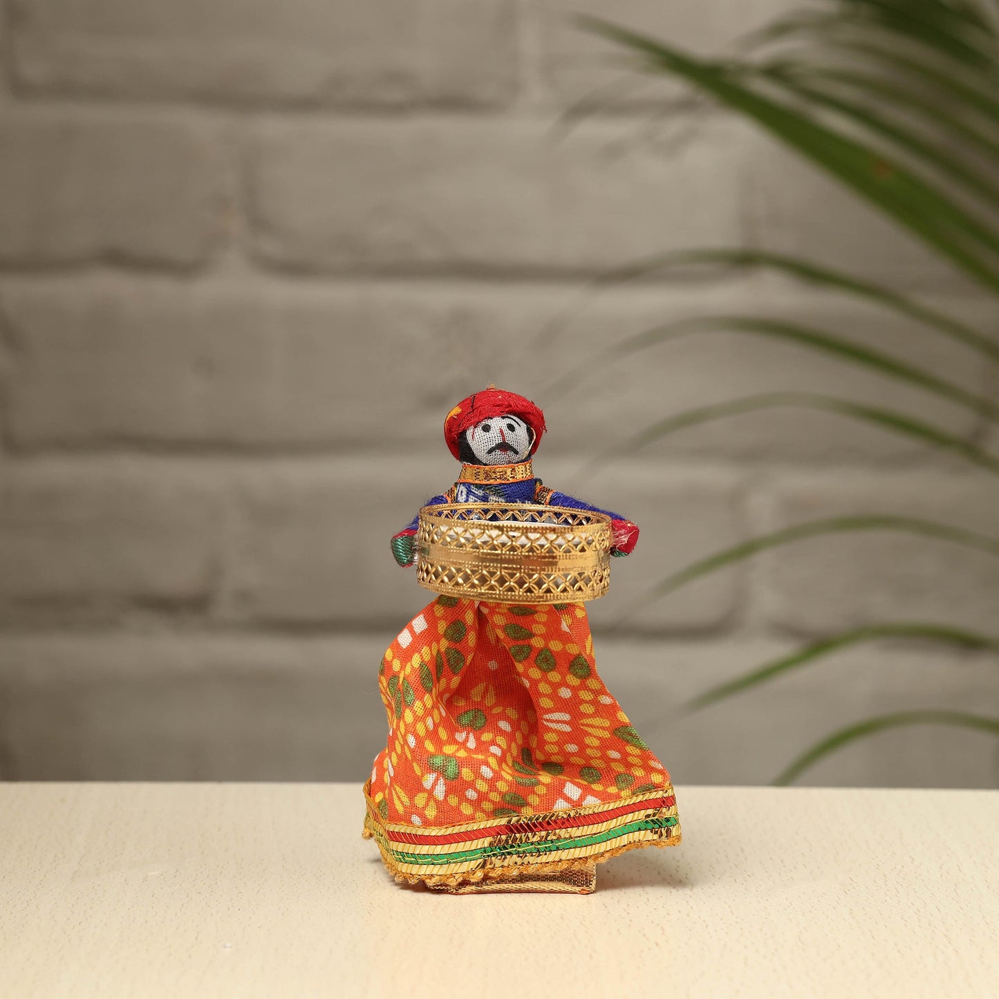  Rajasthani Puppet Couple Handmade Tealight Candle Holders (Set of 2) 
