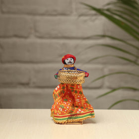 Rajasthani Puppet Couple Handmade Tealight Candle Holders (Set of 2) 