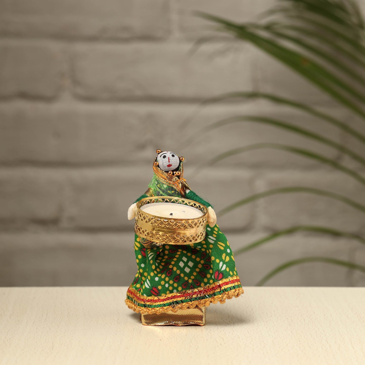  Rajasthani Puppet Couple Handmade Tealight Candle Holders (Set of 2) 