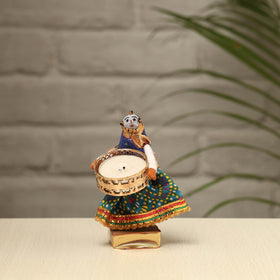  Rajasthani Puppet Couple Handmade Tealight Candle Holders (Set of 2) 