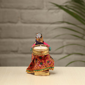  Rajasthani Puppet Couple Handmade Tealight Candle Holders (Set of 2) 