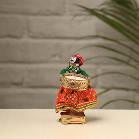  Rajasthani Puppet Couple Handmade Tealight Candle Holders (Set of 2) 