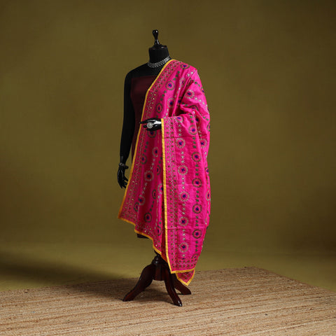 Ranihati chapa work chanderi silk hand embroidery dupatta