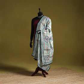 Ranihati chapa work chanderi silk hand embroidery dupatta