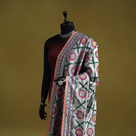 Ranihati chapa work chanderi silk hand embroidery dupatta