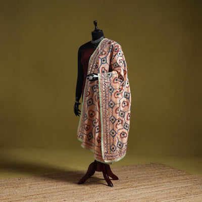 Ranihati chapa work chanderi silk hand embroidery dupatta