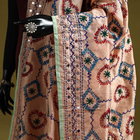 Ranihati chapa work chanderi silk hand embroidery dupatta