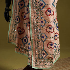 Ranihati chapa work chanderi silk hand embroidery dupatta