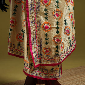 Ranihati chapa work chanderi silk hand embroidery dupatta