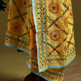 Ranihati chapa work chanderi silk hand embroidery dupatta