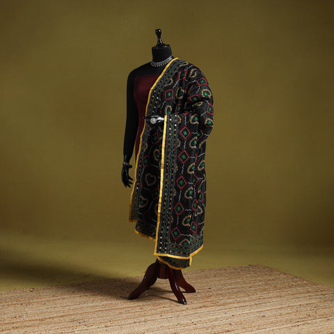 Ranihati chapa work chanderi silk hand embroidery dupatta