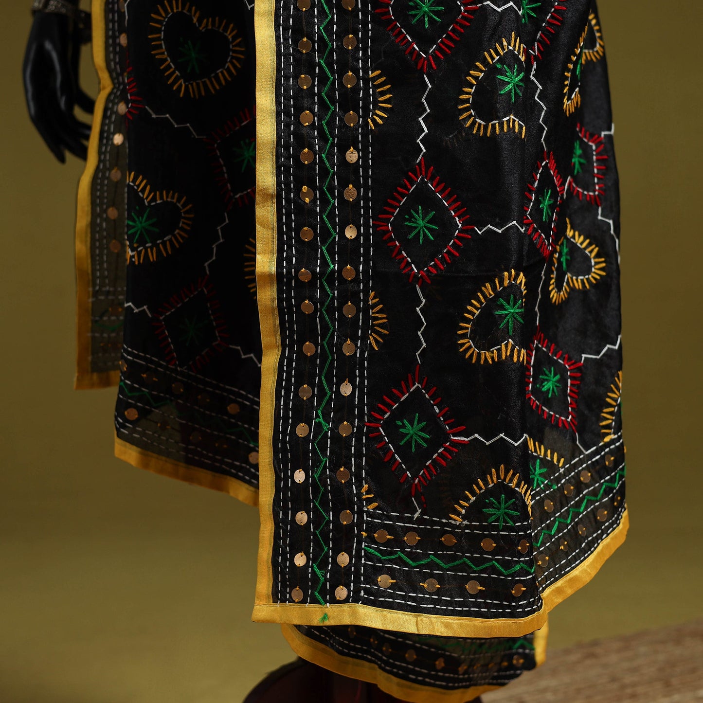 Ranihati chapa work chanderi silk hand embroidery dupatta