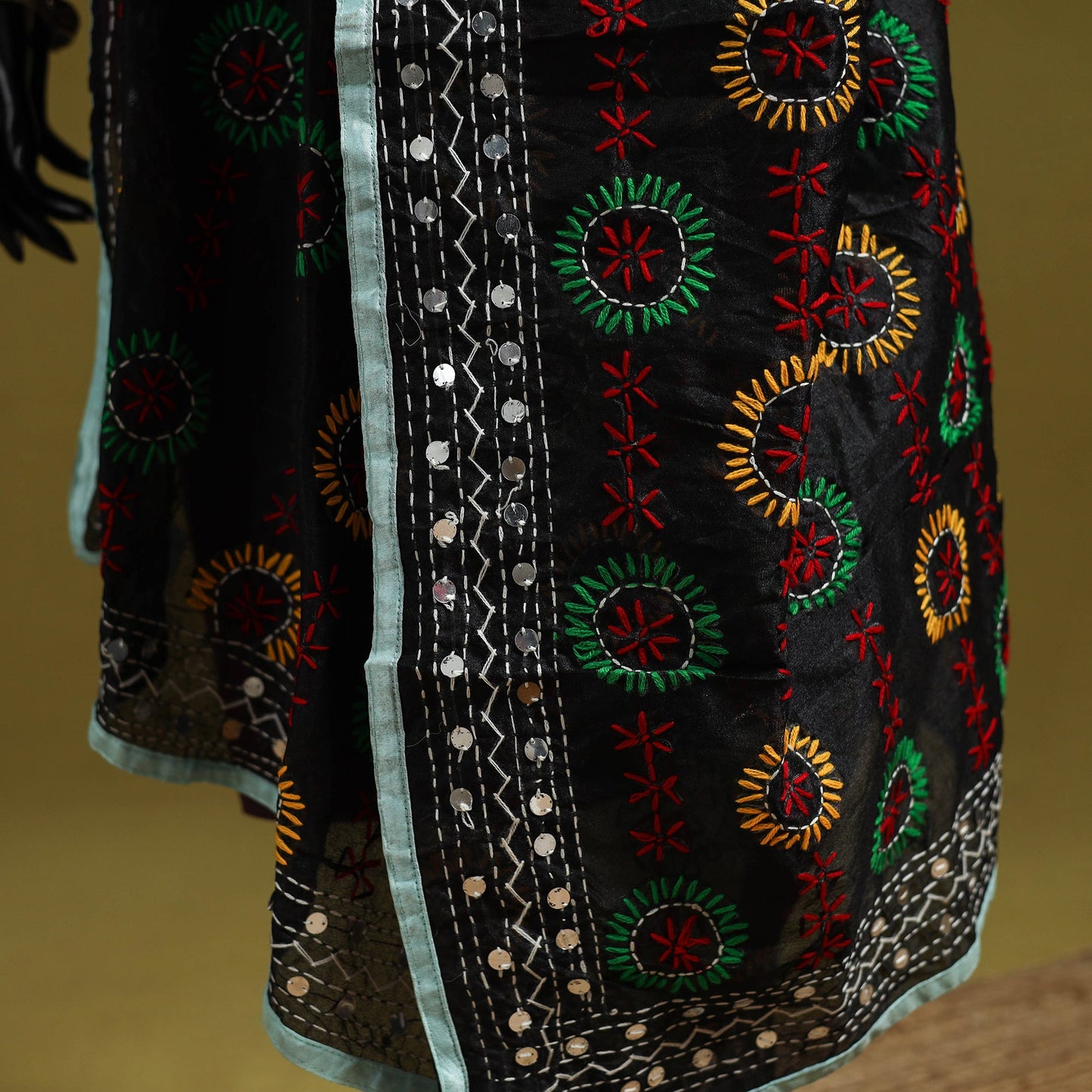 Ranihati chapa work chanderi silk hand embroidery dupatta