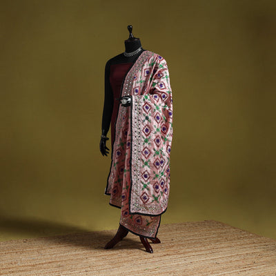 Ranihati chapa work chanderi silk hand embroidery dupatta