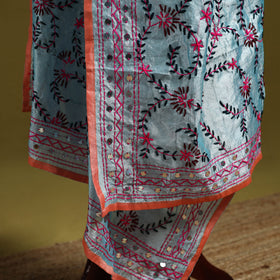 Ranihati chapa work chanderi silk hand embroidery dupatta