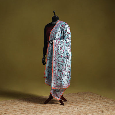 Ranihati chapa work chanderi silk hand embroidery dupatta