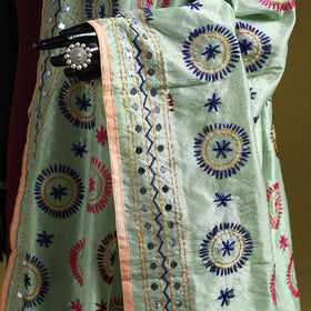Ranihati chapa work chanderi silk hand embroidery dupatta