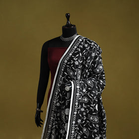 Ranihati chapa work chanderi silk hand embroidery dupatta