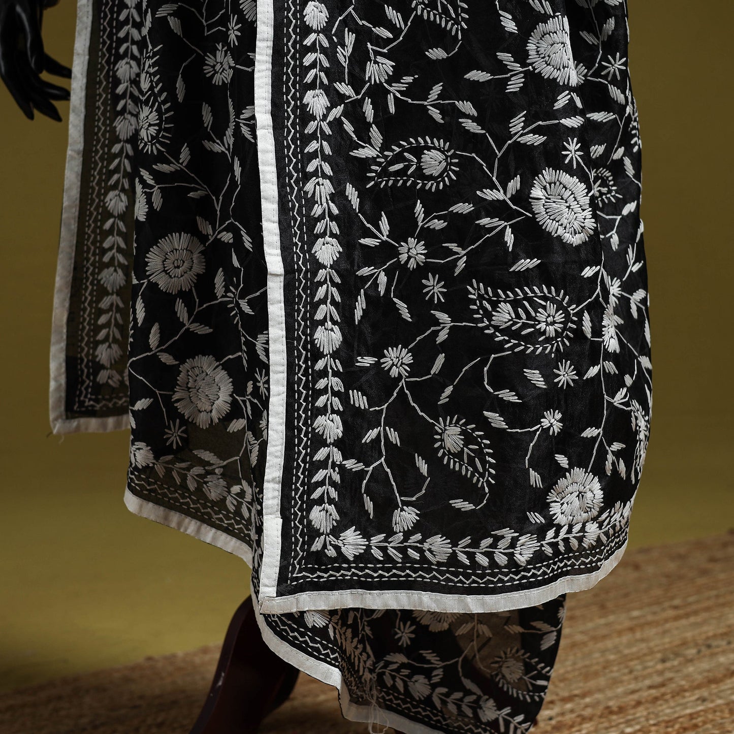 Ranihati chapa work chanderi silk hand embroidery dupatta