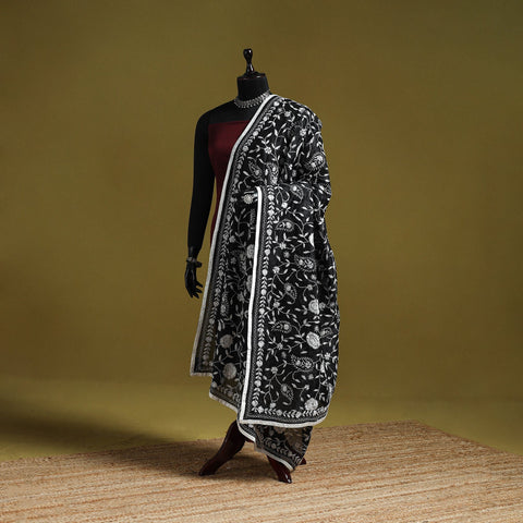 Ranihati chapa work chanderi silk hand embroidery dupatta