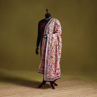 Ranihati chapa work chanderi silk hand embroidery dupatta