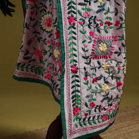 Ranihati chapa work chanderi silk hand embroidery dupatta