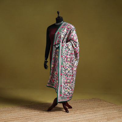 Ranihati chapa work chanderi silk hand embroidery dupatta