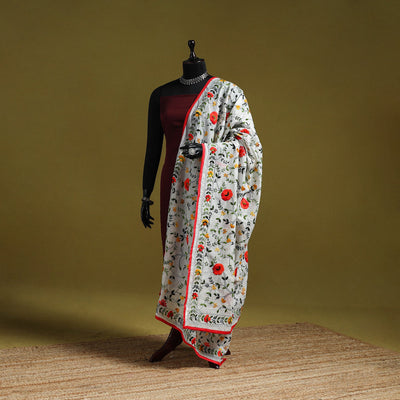 Ranihati chapa work chanderi silk hand embroidery dupatta