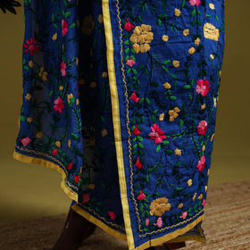 Ranihati chapa work chanderi silk hand embroidery dupatta