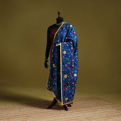 Ranihati chapa work chanderi silk hand embroidery dupatta