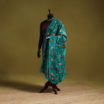 Ranihati chapa work chanderi silk hand embroidery dupatta