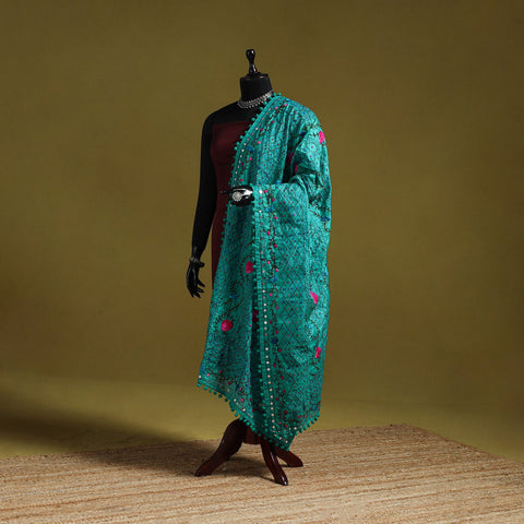 Ranihati chapa work chanderi silk hand embroidery dupatta