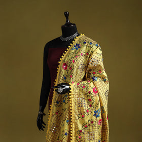 Ranihati chapa work chanderi silk hand embroidery dupatta