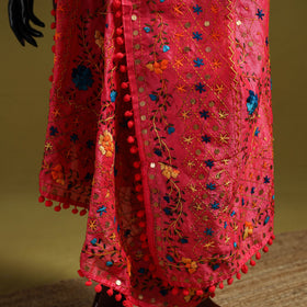 Ranihati chapa work chanderi silk hand embroidery dupatta