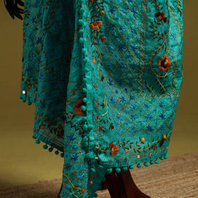 Ranihati chapa work chanderi silk hand embroidery dupatta