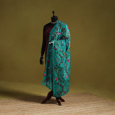 Ranihati chapa work chanderi silk hand embroidery dupatta