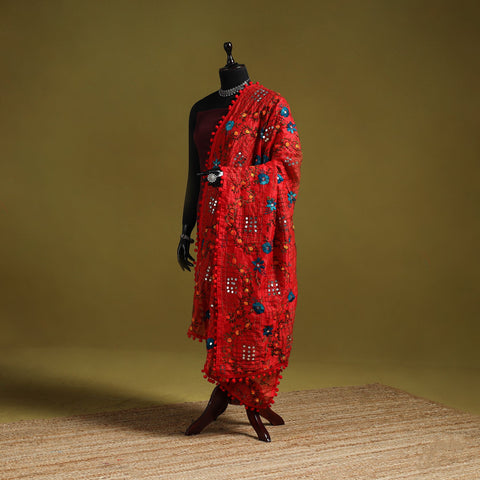 Ranihati chapa work chanderi silk hand embroidery dupatta