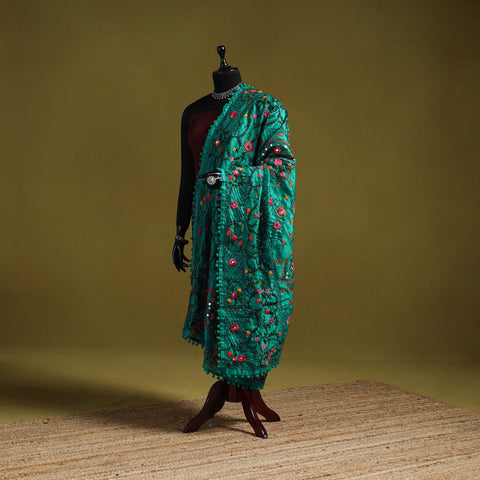 Ranihati chapa work chanderi silk hand embroidery dupatta