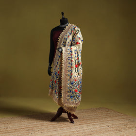 Ranihati chapa work chanderi silk hand embroidery dupatta