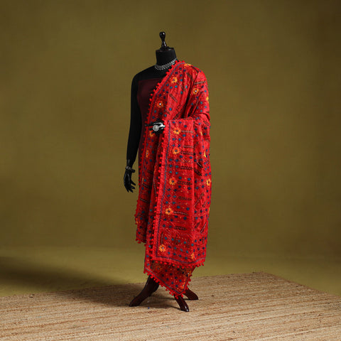 Ranihati chapa work chanderi silk hand embroidery dupatta