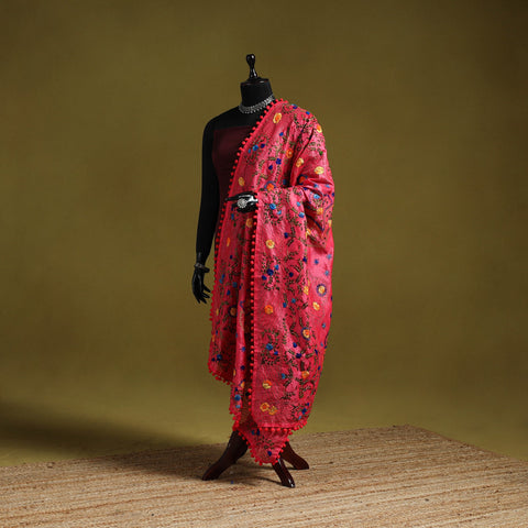 Ranihati chapa work chanderi silk hand embroidery dupatta