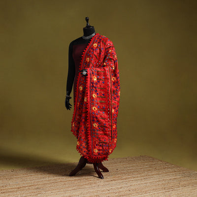 Ranihati chapa work chanderi silk hand embroidery dupatta