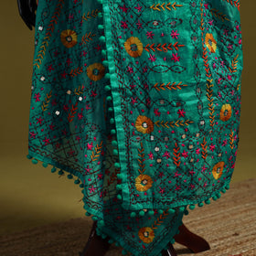 Ranihati chapa work chanderi silk hand embroidery dupatta