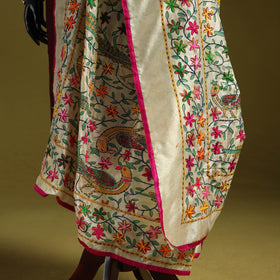 Ranihati madhubani chapa work chanderi silk hand embroidery