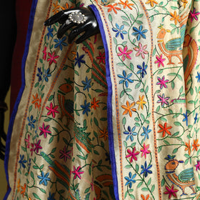 Ranihati madhubani chapa work chanderi silk hand embroidery