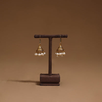 Rashi golden gs beaded jhumki earrings - handcrafted